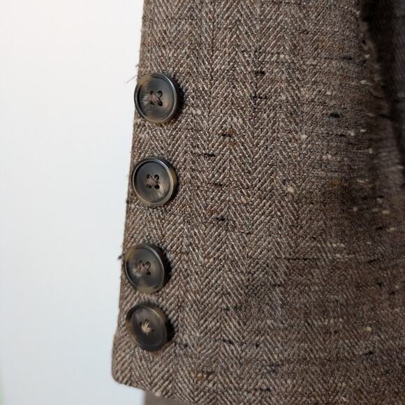 Merrell Geraldine Fleece Lined Coat Brown Tweed Hooded Long Jacket Small - Picture 5 of 7